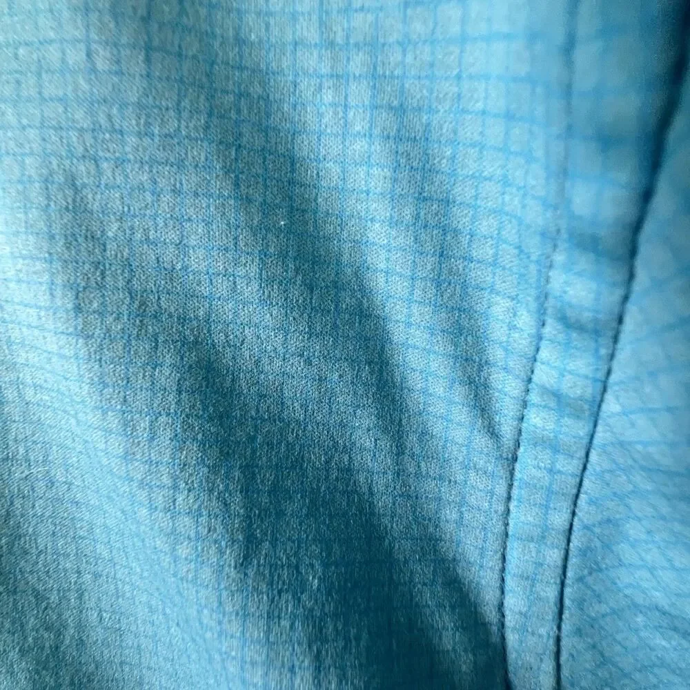 Buttercloth Mens Shirt 2XL Aqua Blue Micro Check Button Up Cotton Flip Cuff - Picture 7 of 11